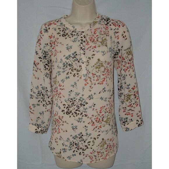 DALIA Multicolored Floral Sz Small Casual or Dress Popover High Low Blouse - Picture 1 of 4